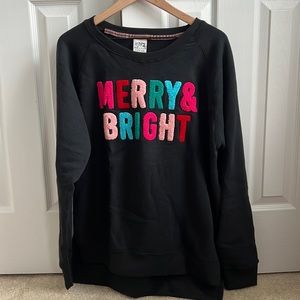 NWT Royce Brand “Merry & Bright” appliqué holiday sweatshirt size XL